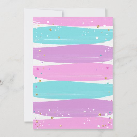 Unicorn Rainbow Magical Day Birthday Invitation 招待状 (裏面)