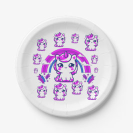 Unicorn Rainbow Paper Plates | Girls Birthtday ペーパープレート
