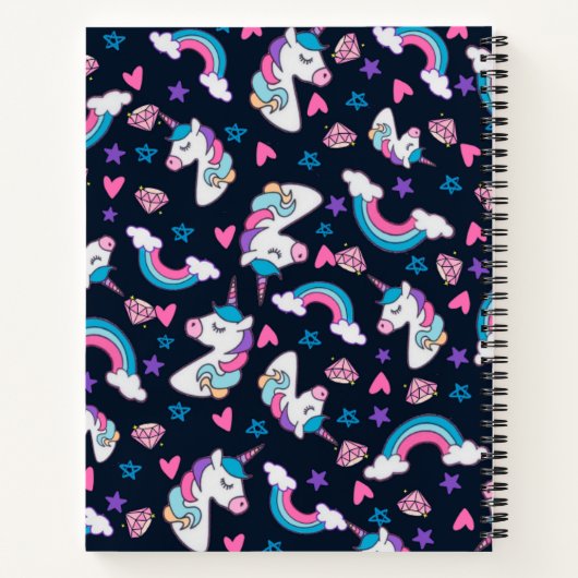 Unicorn Rainbow Primary Composition Notebook ノートブック (裏面)
