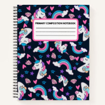 Unicorn Rainbow Primary Composition Notebook