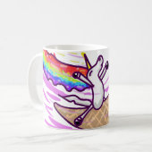 Unicorn Rainbow Riding Ice Cream Cone コーヒーマグカップ (正面左)