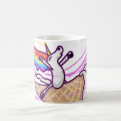 Unicorn Rainbow Riding Ice Cream Cone コーヒーマグカップ (中央)