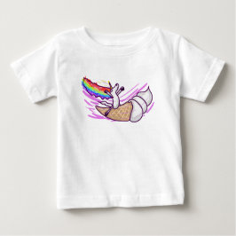 Unicorn Rainbow Riding Ice Cream Cone ベビーTシャツ