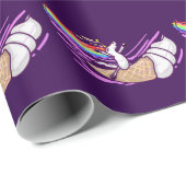 Unicorn Rainbow Riding Ice Cream Cone ラッピングペーパー (ロールコーナー)