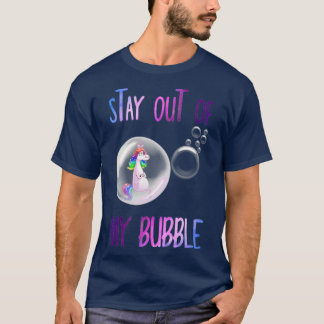 Unicorn Rainbow Stay Out Of My Bubble T Tシャツ