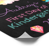 Unicorn & Rainbows First Day of School Chalkboard ポスター (角)