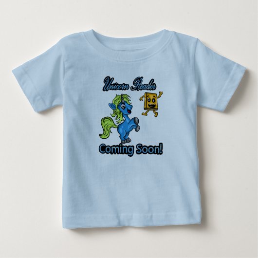 Unicorn Reader - 来's Soon!カラーT型 ベビーTシャツ (正面)