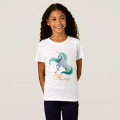 Unicorn Reader Girls’ T-Shirt – Personalized Name Tシャツ (正面フル)