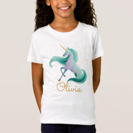 Unicorn Reader Girls’ T-Shirt – Personalized Name Tシャツ