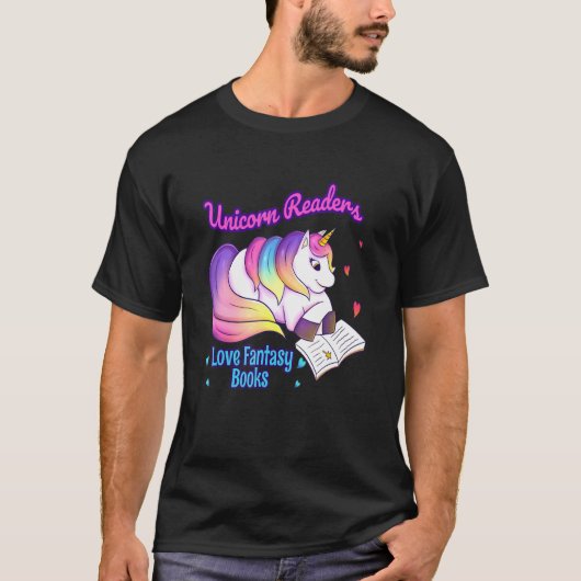 Unicorn Readers Love Fantasy Books  2 Tシャツ (正面)