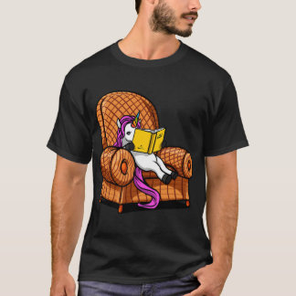 Unicorn Reading Books Tシャツ
