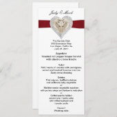 Unicorn Red Laceの結婚メニューカード メニュー (正面/裏面)