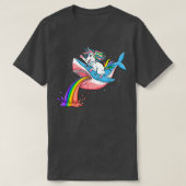 Unicorn Riding LGBTQ Pride Shark LGBT pride month  Tシャツ (デザイン正面)