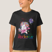 Unicorn RockのスターGuitar Rockinのミュージックシンガー Tシャツ (正面)