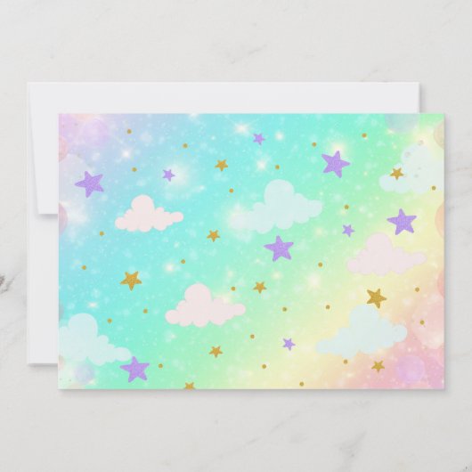 Unicorn Roller Skate Birthday Invitation 招待状 (裏面)