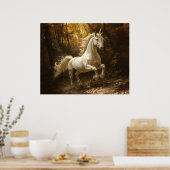 Unicorn Running Through The Forest Painting ポスター (キッチン)