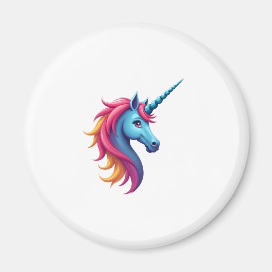 Unicorn Santa Hat Christmas T-Shirt (4) マグネット (正面)