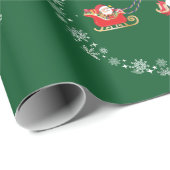 Unicorn Santa's Sleigh Personalize Nameメリークリスマス ラッピングペーパー (ロールコーナー)