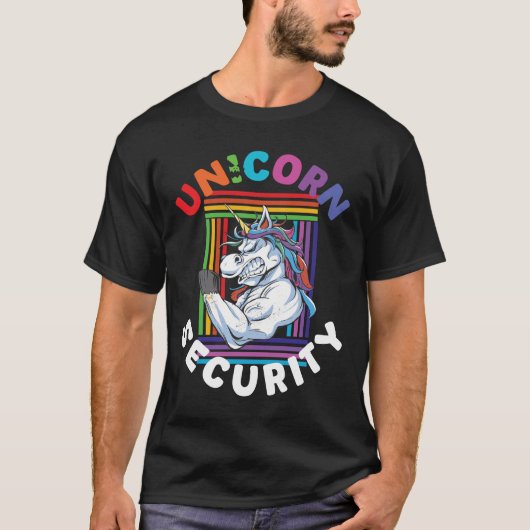 Unicorn Security Funny Halloween Tシャツ (正面)