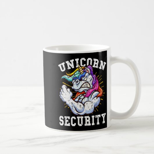 Unicorn Security - Manly Muscular Unicorn Lovers  コーヒーマグカップ (右)