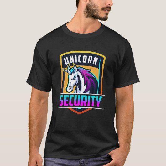 Unicorn Security - Rainbow Colours Unicorn Lovers Tシャツ (正面)