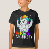 Unicorn Security Squad Muscle Tee Funny Dad Brothe Tシャツ (正面)