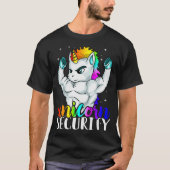 Unicorn Security Squad Muscle Tee Funny Dad Brothe Tシャツ (正面)