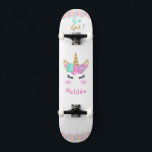 Unicorn Skateboard for Girl スケートボード<br><div class="desc">Make this sweet Unicorn Skateboard  your own by adding your text. To access advanced editing tools on Zazzle,  please go to "Personalize this template" and click on "Details",  scroll down and press the "click to customize further" link. Great gift idea for Girls who love unicorns!</div>