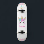 Unicorn Skateboard for Girl スケートボード<br><div class="desc">Make this sweet Unicorn Skateboard  your own by adding your text. To access advanced editing tools on Zazzle,  please go to "Personalize this template" and click on "Details",  scroll down and press the "click to customize further" link. Great gift idea for Girls who love unicorns!</div>