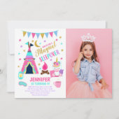 Unicorn Sleepover Party Birthday Invitation 招待状 (正面)