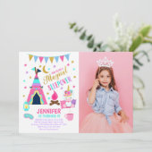 Unicorn Sleepover Party Birthday Invitation 招待状 (スタンド正面)