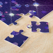 Unicorn slumber party pink purple glitter stars  ジグソーパズル (側面)