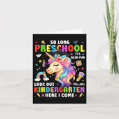 Unicorn So Long Pre K Graduation Kindergarten Here カード (正面)