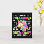 Unicorn So Long Pre K Graduation Kindergarten Here カード (黄色い花)