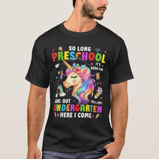 Unicorn So Long Pre K Graduation Kindergarten Here Tシャツ (正面)
