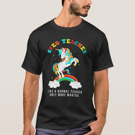 Unicorn Special Education Teacher Special Needs Te Tシャツ (正面)