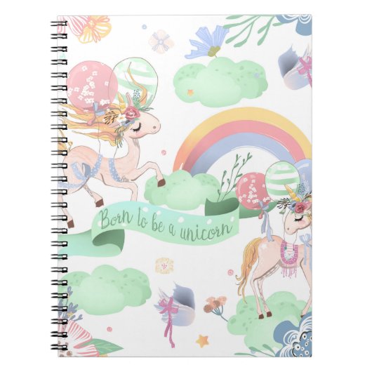 Unicorn Spiral Notebook & Journal ノートブック (正面)