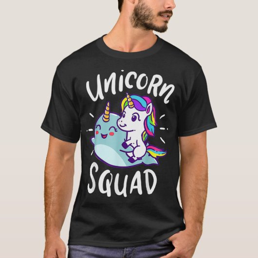 Unicorn Squad Narwhal Funny Cute Birthday Party Pr Tシャツ (正面)