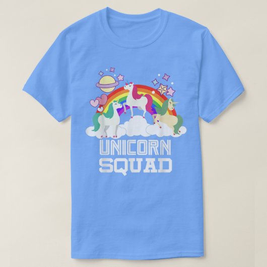 Unicorn Squad Rainbow Fantasy Fairy Tale Tシャツ (デザイン正面)