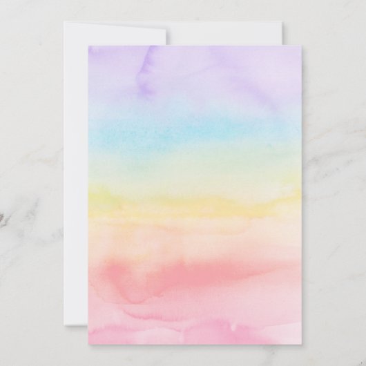 Unicorn stars rainbow Birthday Invitation 招待状 (裏面)