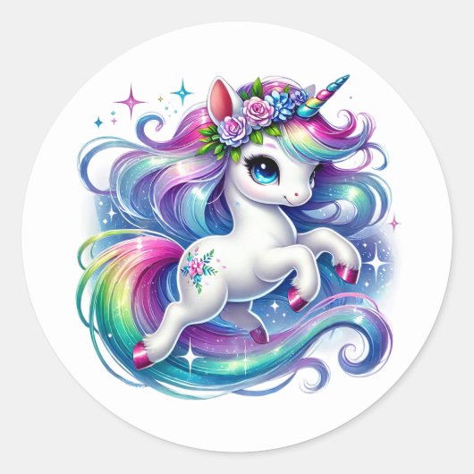 Unicorn Stickers ラウンドシール (正面)