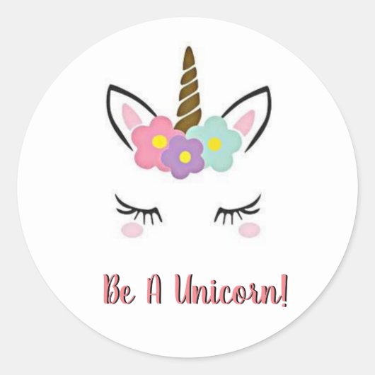 Unicorn stickers ラウンドシール (正面)
