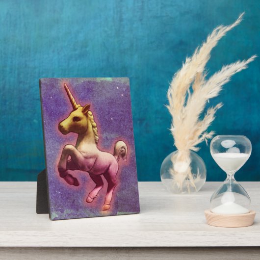 Unicorn Tabletopプラーク5x7 （紫の霧） フォトプラーク (側面)