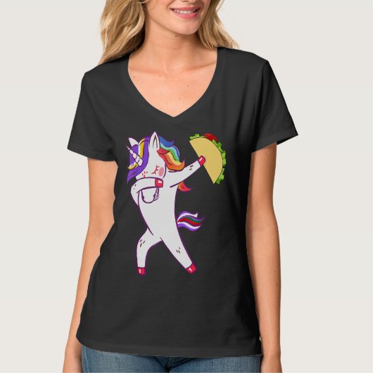 Unicorn Taco Dabbing Food Cinco De Mayo衣装 Tシャツ (正面)