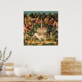 Unicorn Tapestries Found Legend Myth Medieval Art  ポスター (キッチン)