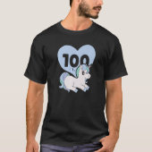 Unicorn  Teacher Student 100 Days Of School Tシャツ (正面)