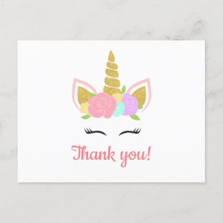 Unicorn Thank You Postcard ポストカード