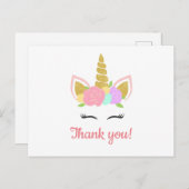 Unicorn Thank You Postcard ポストカード (正面/裏面)