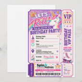 Unicorn Themed Birthday Invitation Spinnations 招待状 (正面/裏面)