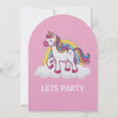 Unicorn Themed Girl Birthday Invitation  招待状 (裏面)